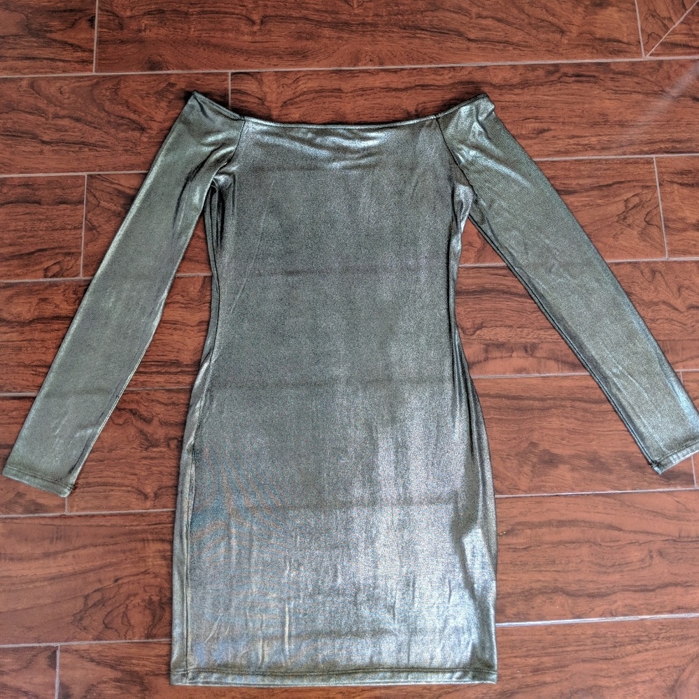Night Out Golden Mini Dress